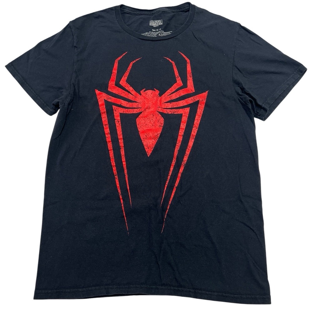Spider-Man Marvel Graphic T-Shirt Men's Small Black Red Big Spider-Man Logo